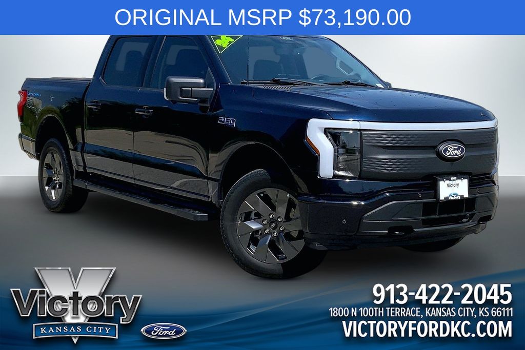 Antimatter Blue Metallic 2024 Ford F-150 Lightning Pickup Truck All-Wheel Drive Automatic