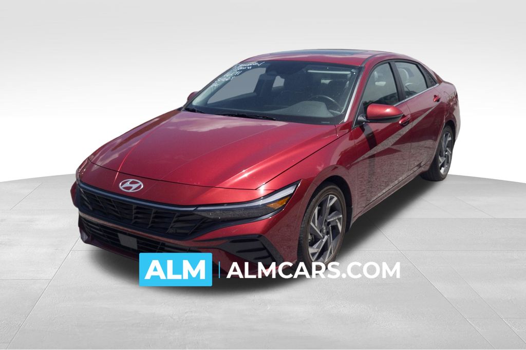 Ultimate Red Metallic 2025 Hyundai Elantra Hybrid Sedan Front-Wheel Drive 6-Speed Dual Clutch