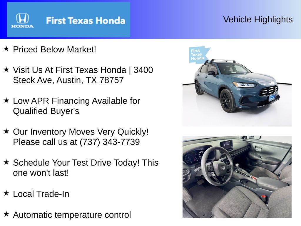 Used Car 2024 Honda Hr-v  Sport For Sale Under $25,000 In Austin, Texas