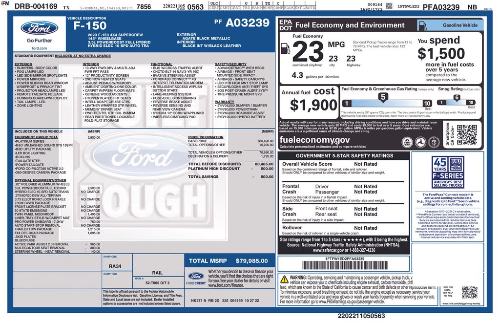 Certified Used 2023 Black Ford Platinum image 5