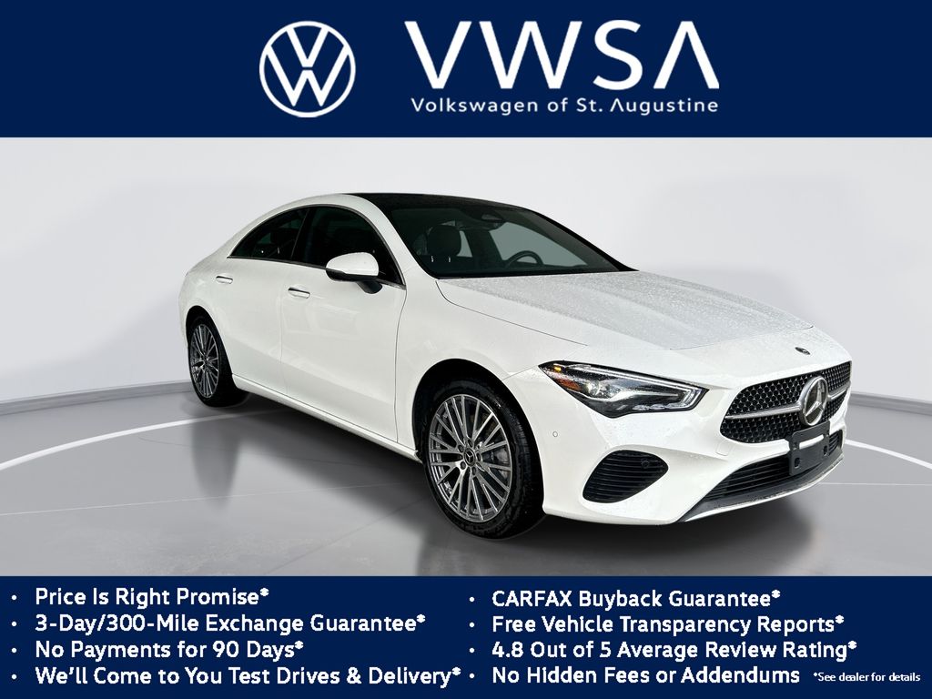 Digital White Metallic 2025 Mercedes-Benz CLA Coupe Front-Wheel Drive 8-Speed Dual Clutch