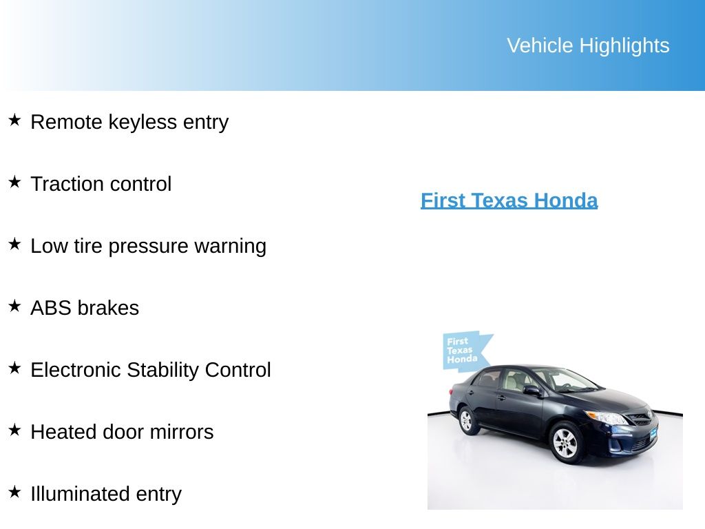 Used Car 2011 Toyota Corolla  Le For Sale Under $10,000 In Austin, Texas