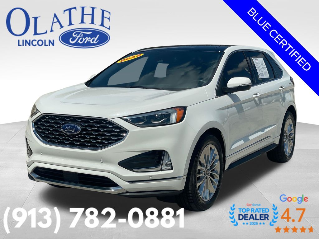 Star White Metallic Tri-Coat 2022 Ford Edge SUV / Crossover All-Wheel Drive 8-Speed Automatic