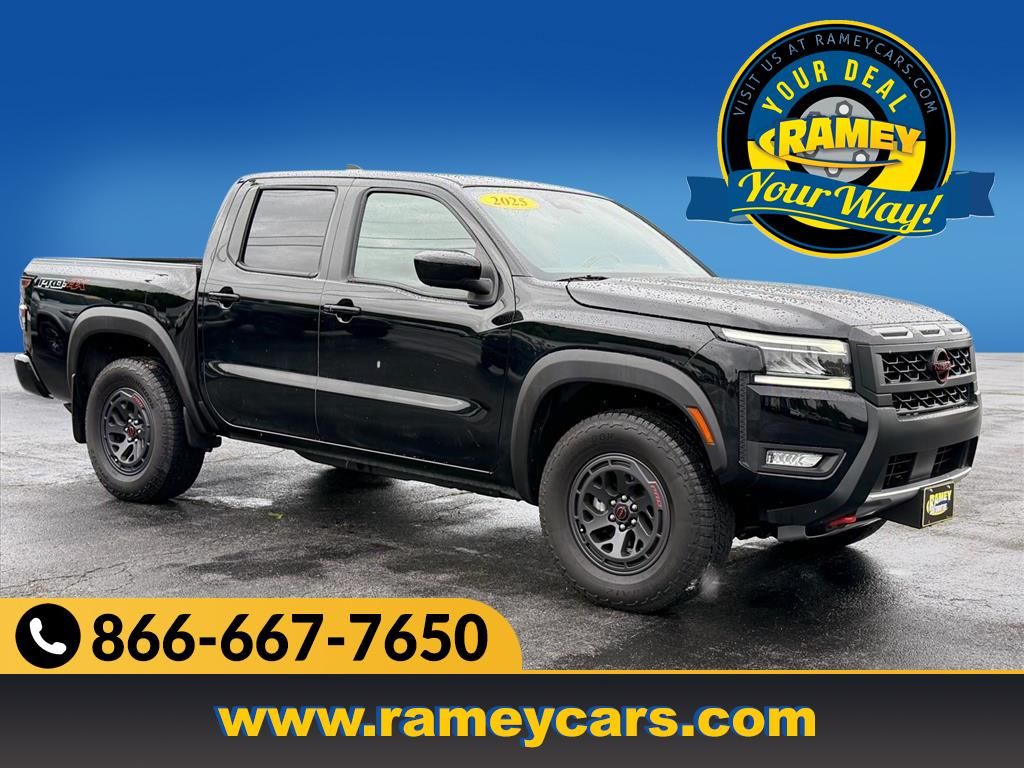 Super Black 2025 Nissan Frontier PRO-4X Crew Cab 4WD Pickup Truck Four-Wheel Drive 9-Speed Automatic Overdrive