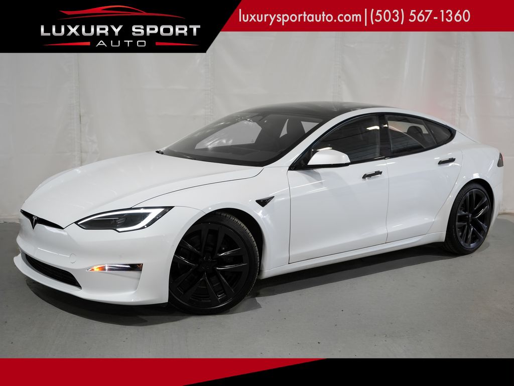 White 2023 Tesla Model S Sedan All-Wheel Drive 1-Speed Automatic