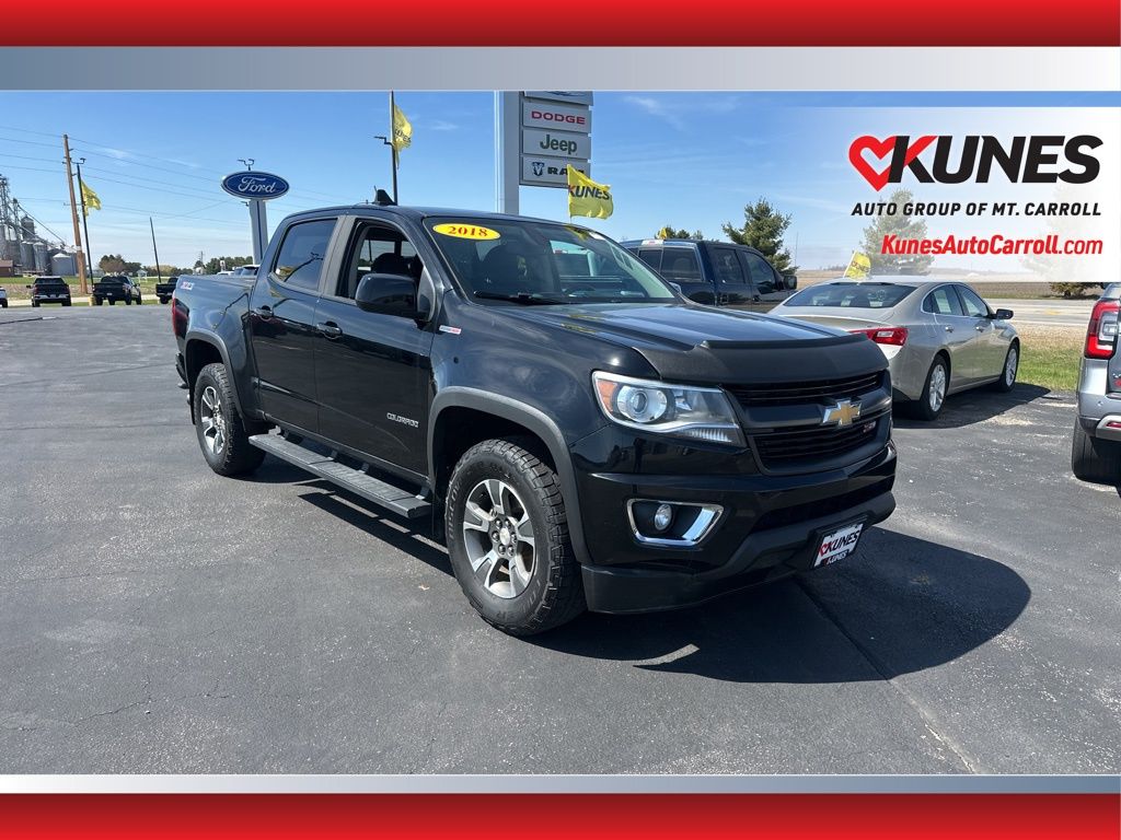 Black 2018 Chevrolet Colorado Z71 Crew Cab 4WD Pickup Truck Four-Wheel Drive 6-Speed Automatic