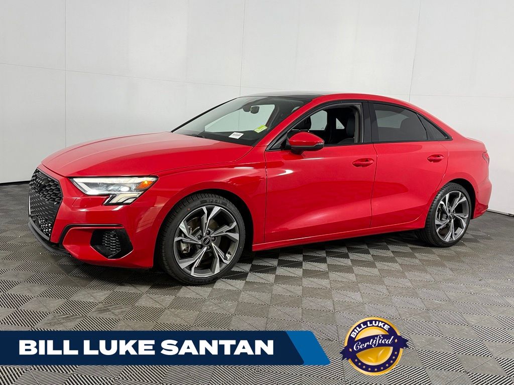 Orange (Tango Red Metallic) 2022 Audi A3 Sedan Front-Wheel Drive 7-Speed Automatic
