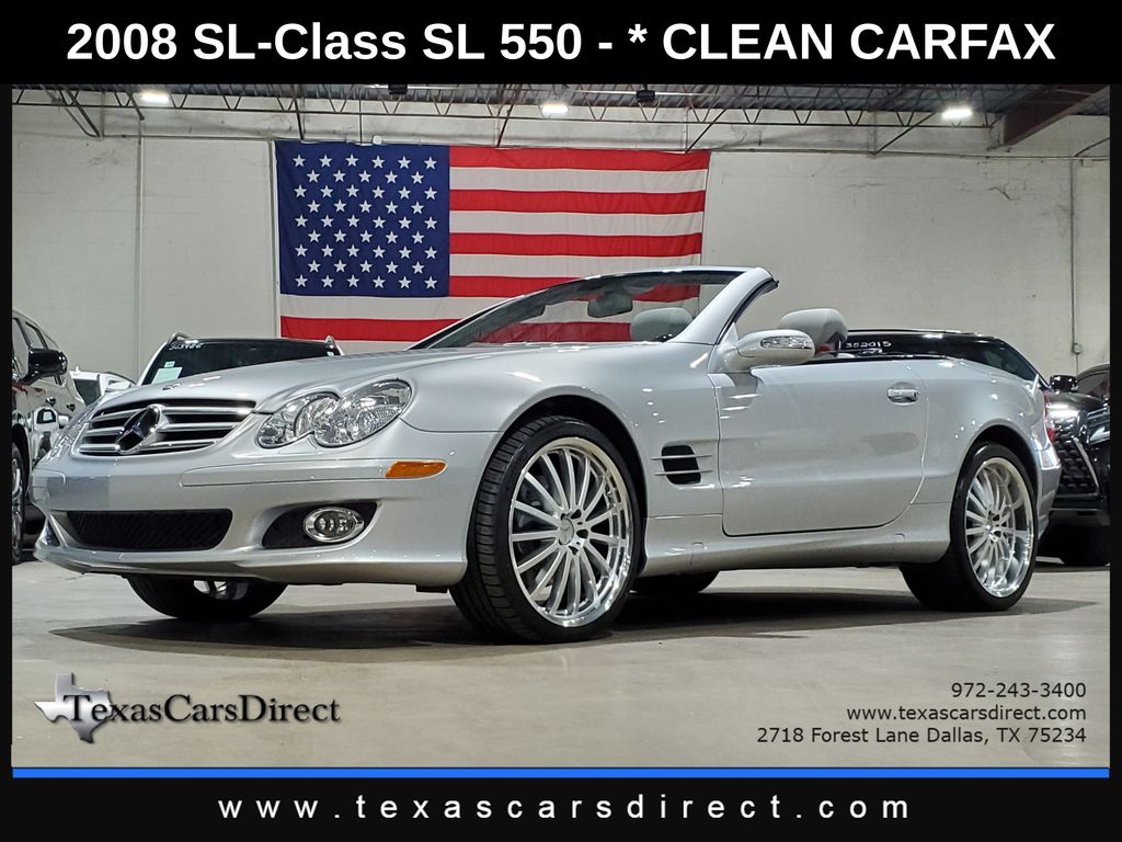 Iridium Silver Metallic 2008 Mercedes-Benz SL-Class Convertible Rear-Wheel Drive 7-Speed Automatic