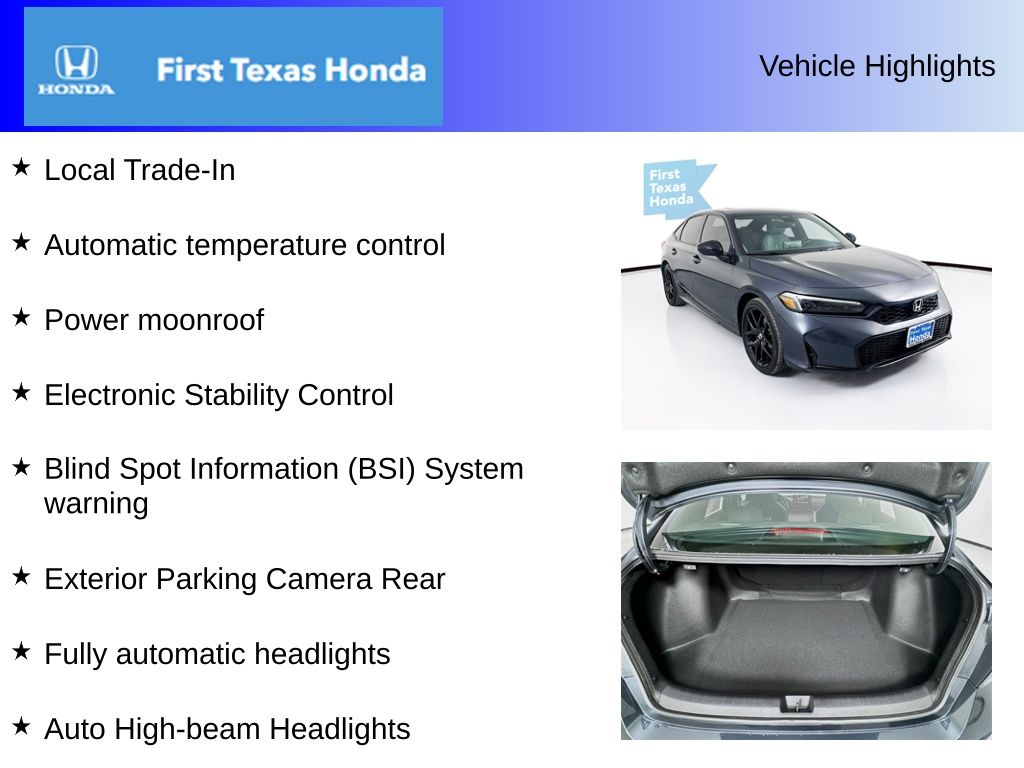 Used Car 2025 Honda Civic Hybrid  Sport For Sale Under $30,000 In Austin, Texas