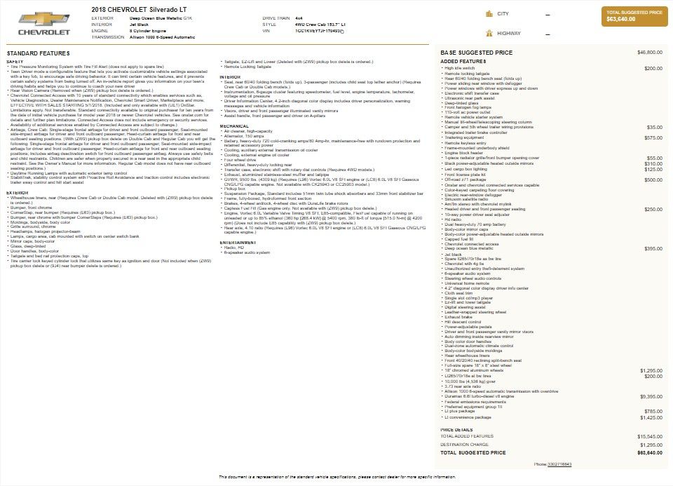 2018 Chevrolet Silverado 2500HD LT Crew Cab 4WD