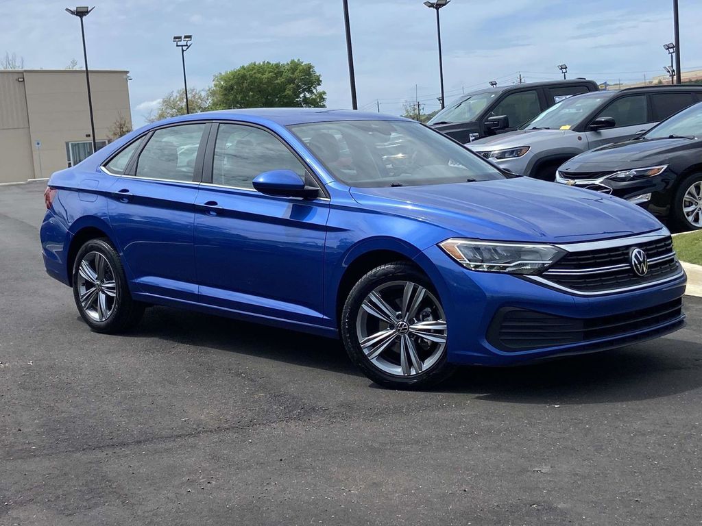 Blue 2024 Volkswagen Jetta SE FWD Sedan Front-Wheel Drive 8-Speed Automatic