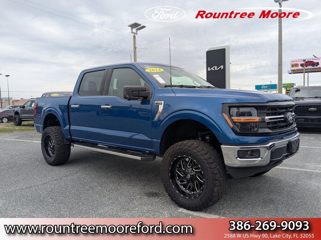 Blue 2024 Ford F-150 XLT SuperCrew 4WD Pickup Truck Four-Wheel Drive Automatic
