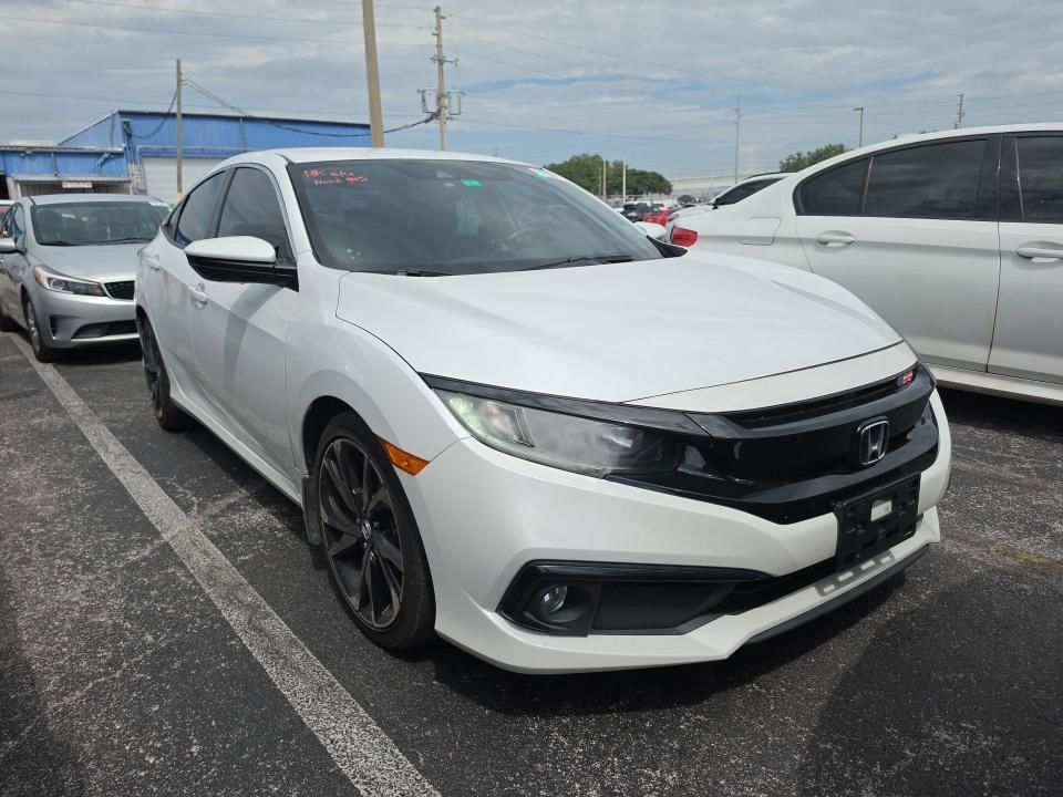 White 2021 Honda Civic Sedan Front-Wheel Drive Continuously Variable Transmission