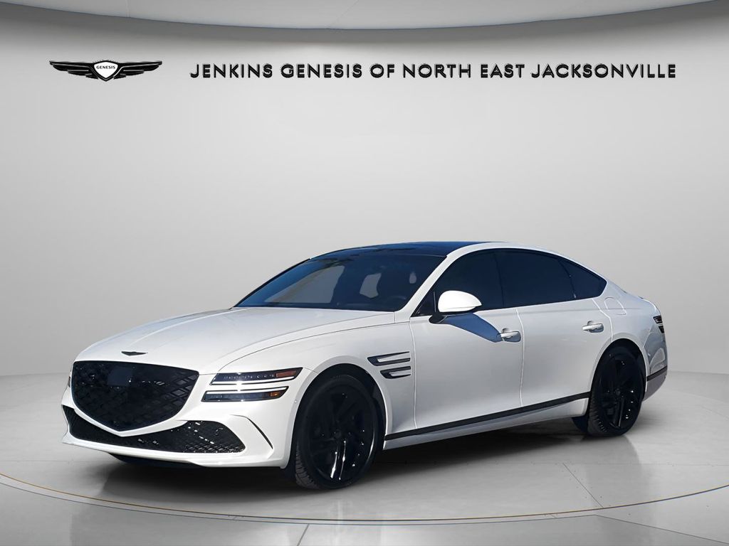 Uyuni White 2026 Genesis G80 3.5T Prestige Black AWD Sedan All-Wheel Drive 8-Speed Automatic