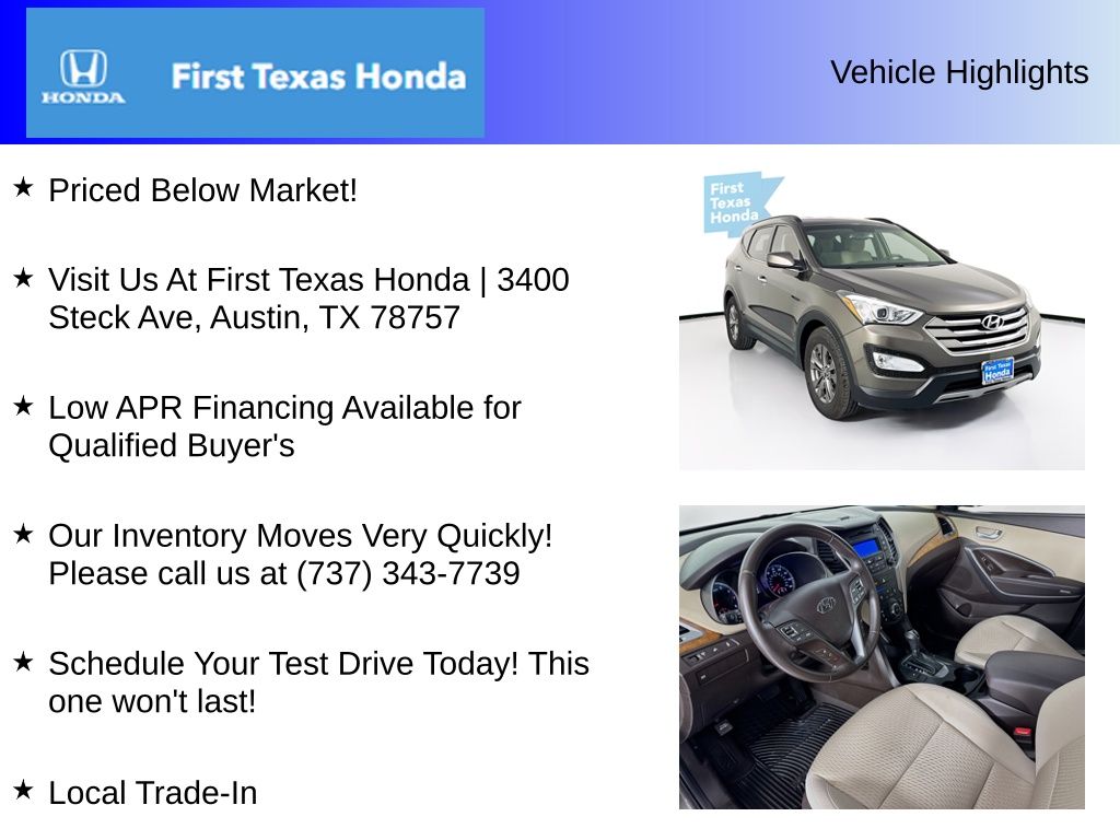 Used Car 2013 Hyundai Santa Fe Sport  Base For Sale Under $10,000 In Austin, Texas