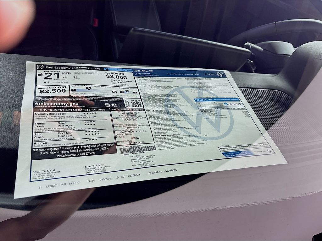 2025 Volkswagen Atlas 2.0T SE