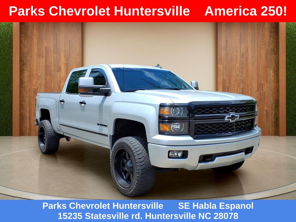 Silver Ice Metallic 2015 Chevrolet Silverado 1500 Pickup Truck Four-Wheel Drive 8-Speed Automatic Overdrive