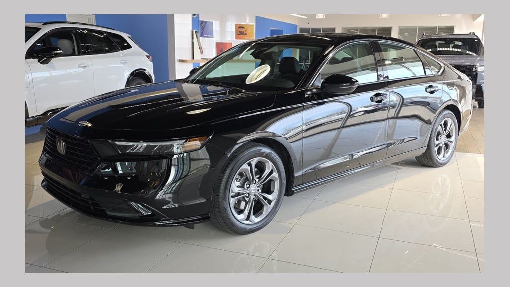 Crystal Black Pearl 2025 Honda Accord Hybrid EX-L FWD Sedan Front-Wheel Drive Continuously Variable Transmission