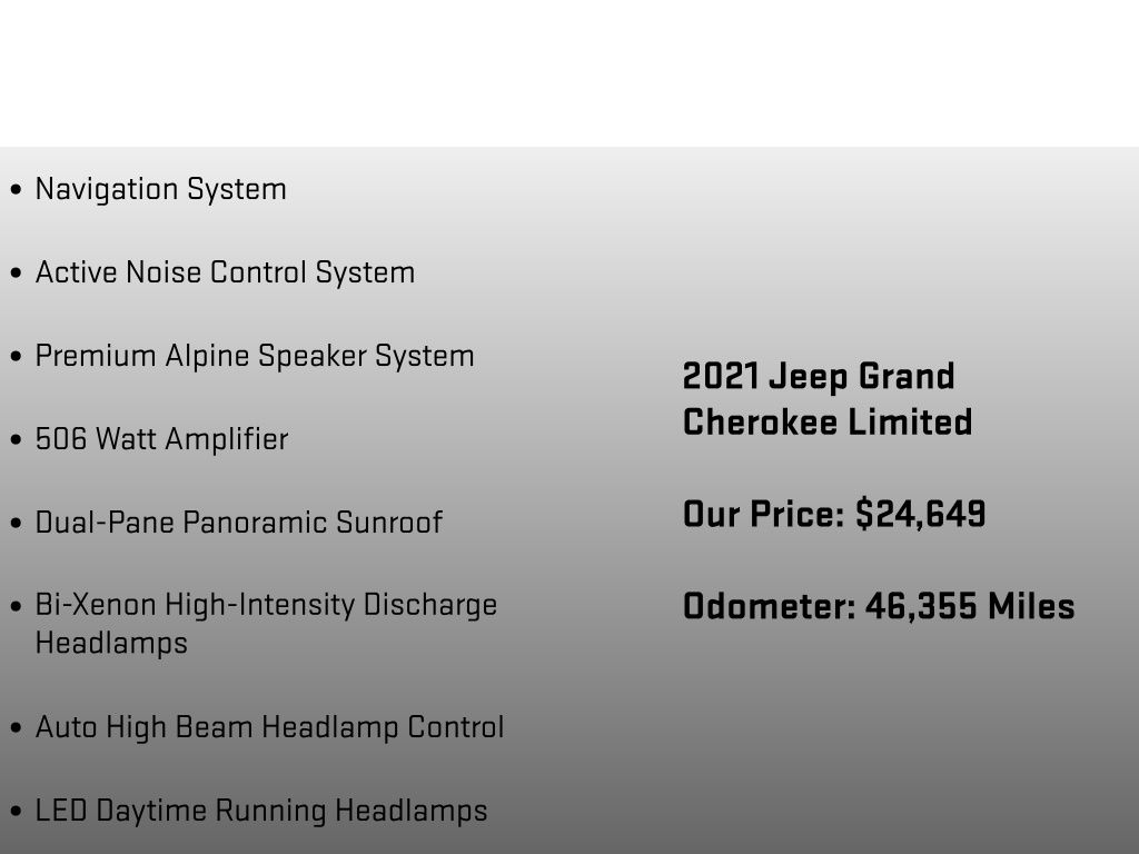 2021 Jeep Grand Cherokee Limited White at Honda North