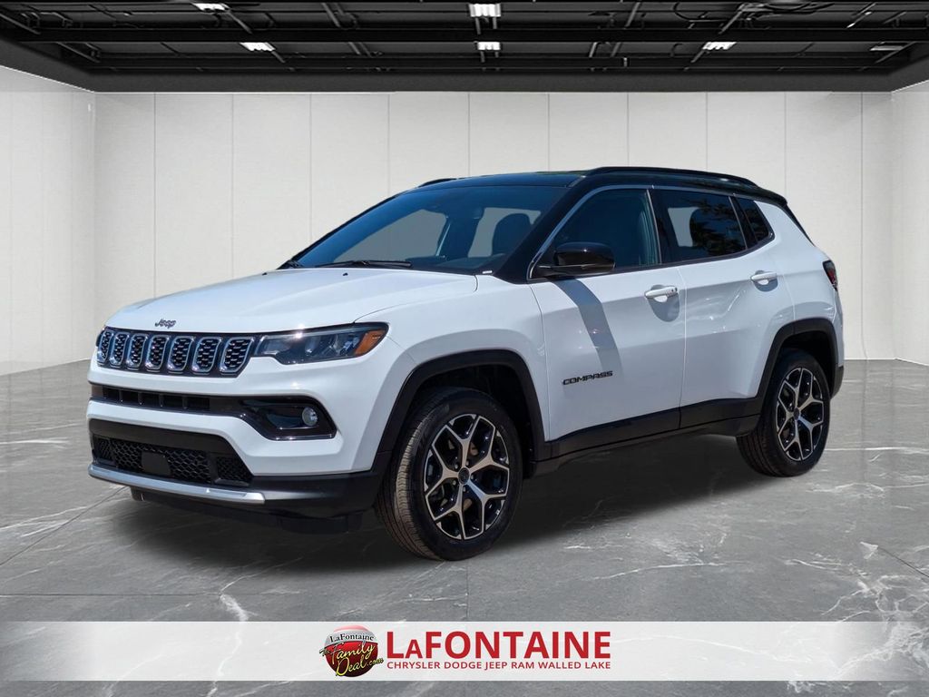 Bright White Clearcoat 2025 Jeep Compass Limited 4WD SUV / Crossover Four-Wheel Drive 8-Speed Automatic