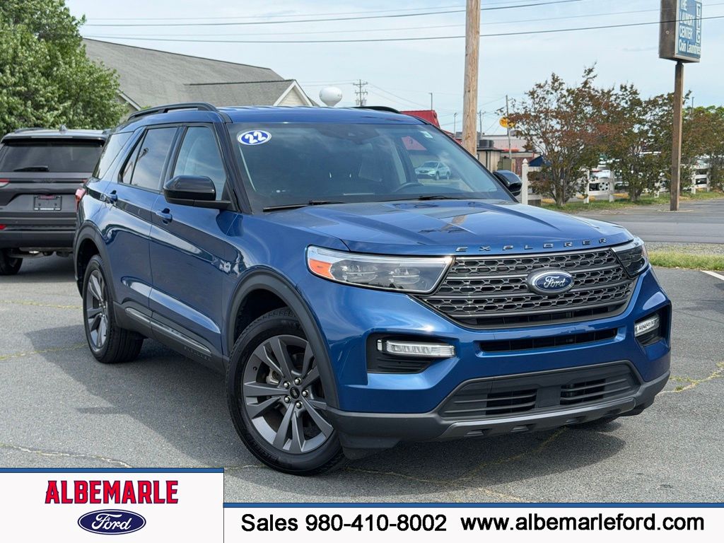 Blue Metallic 2022 Ford Explorer XLT AWD SUV / Crossover All-Wheel Drive Automatic