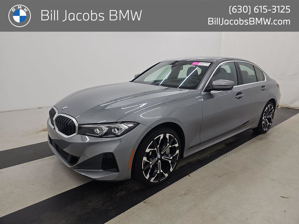 Gray (Skyscraper Grey Metallic) 2025 BMW 3 Series Sedan All-Wheel Drive 8-Speed Automatic