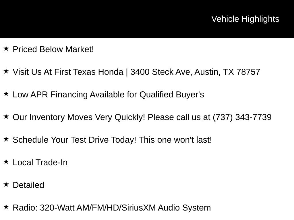 Used Car 2025 Honda Cr-v  Ex-l For Sale Under $35,000 In Austin, Texas