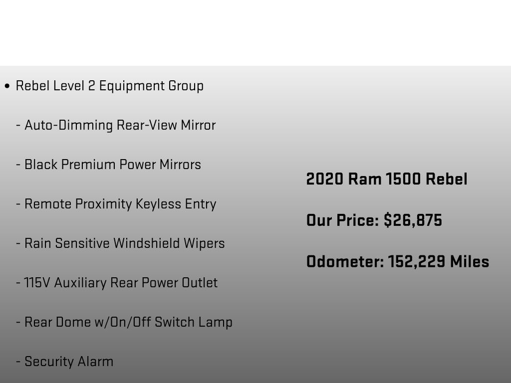 2020 Ram 1500 Rebel Gray at Luther Ford