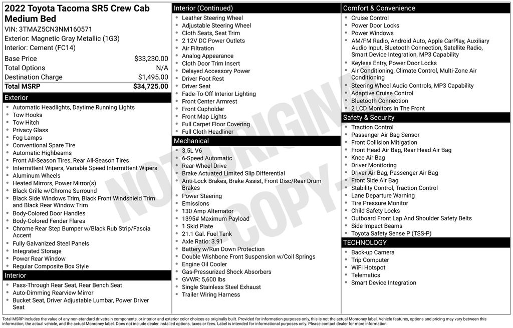 Used Car 2022 Toyota Tacoma  Sr5 For Sale Under $30,000 In Austin, Texas