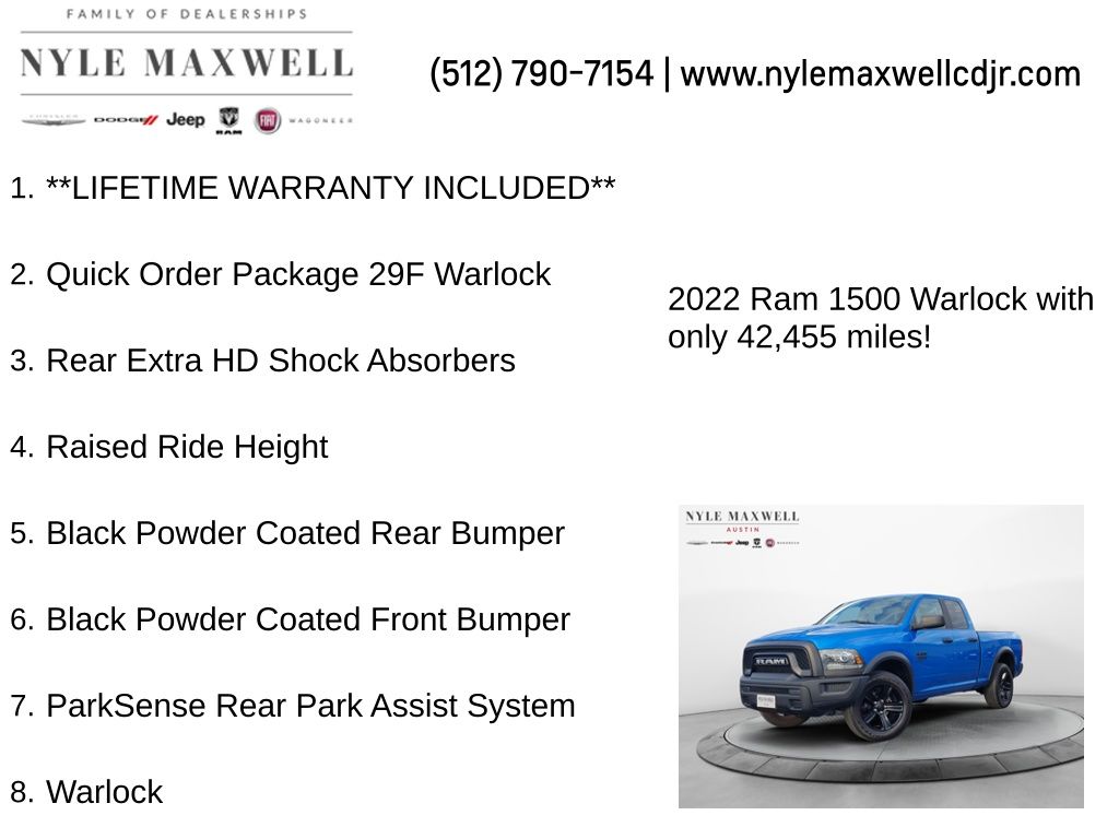 Used Car 2022 Ram 1500 Classic  Warlock For Sale Under $35,000 In Austin, Texas