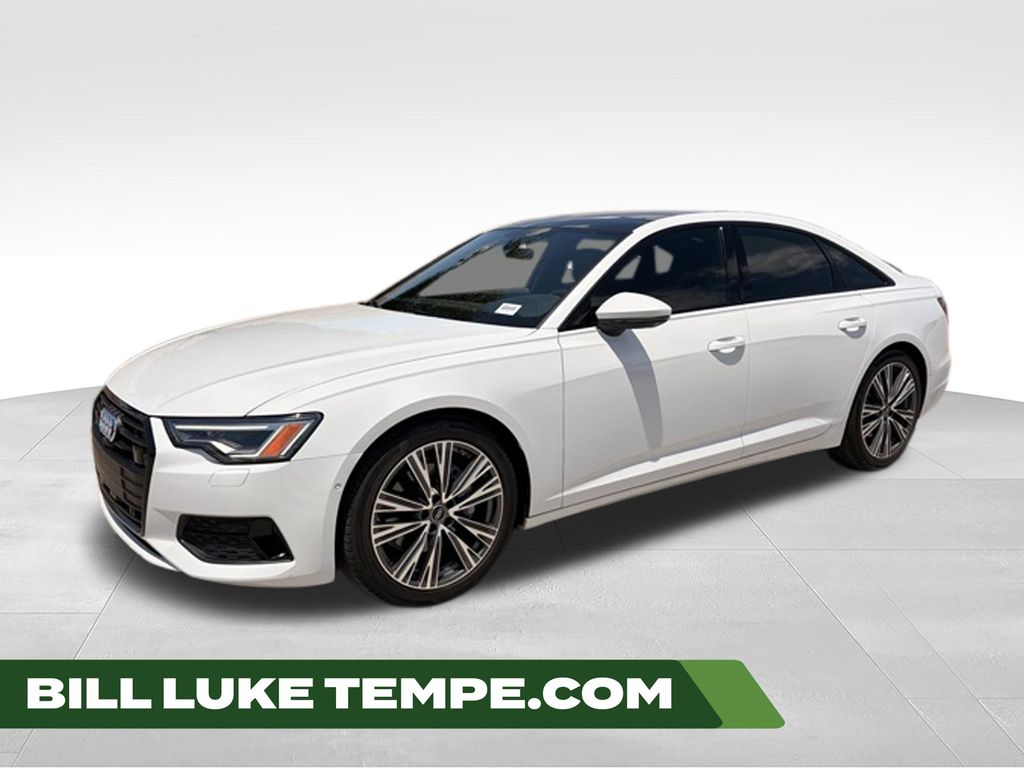 Glacier White 2023 Audi A6 Sedan All-Wheel Drive 7-Speed Automatic
