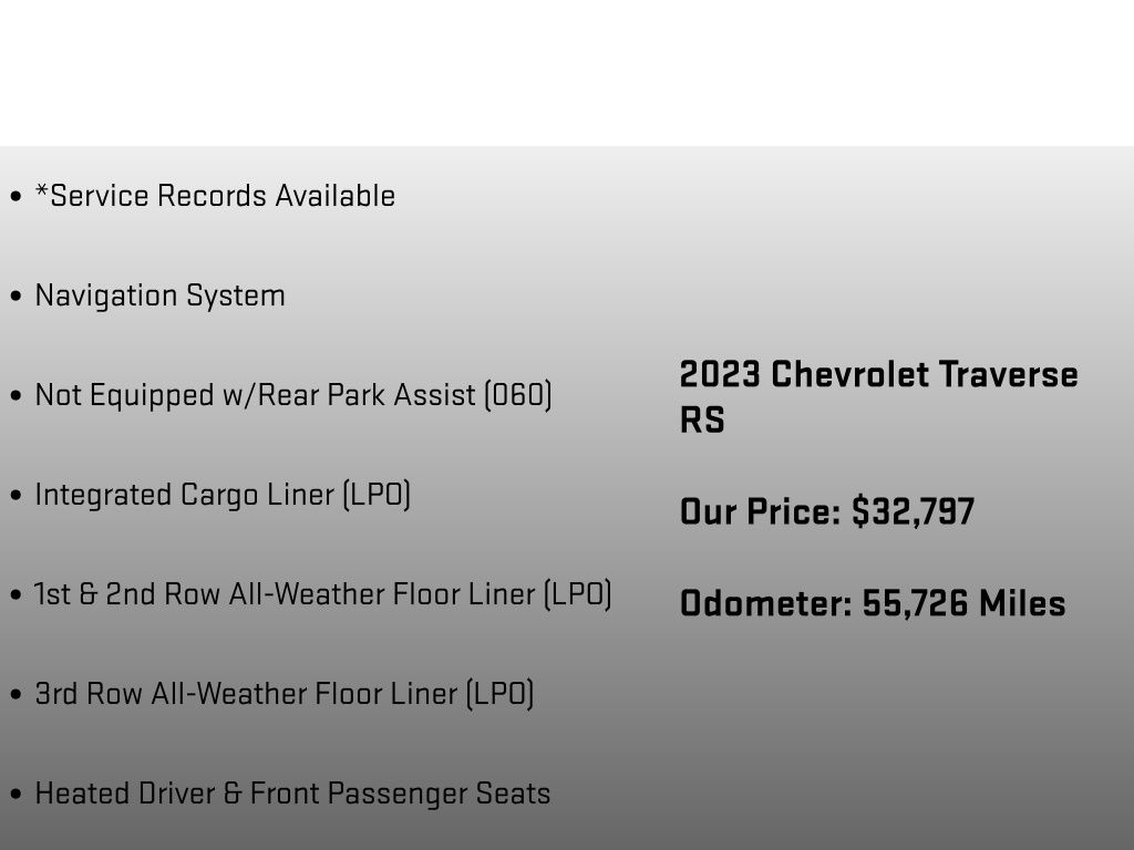 2023 Chevrolet Traverse RS Black at Carlisle Cadillac Buick GMC