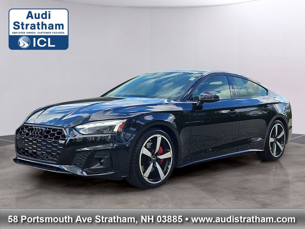 Mythos Black Metallic 2023 Audi A5 Sportback quattro Prestige S Line 45 TFSI AWD Sedan All-Wheel Drive 7-Speed Automatic