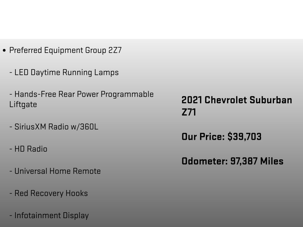 2021 Chevrolet Suburban Z71 Gray at Carlisle Cadillac Buick GMC