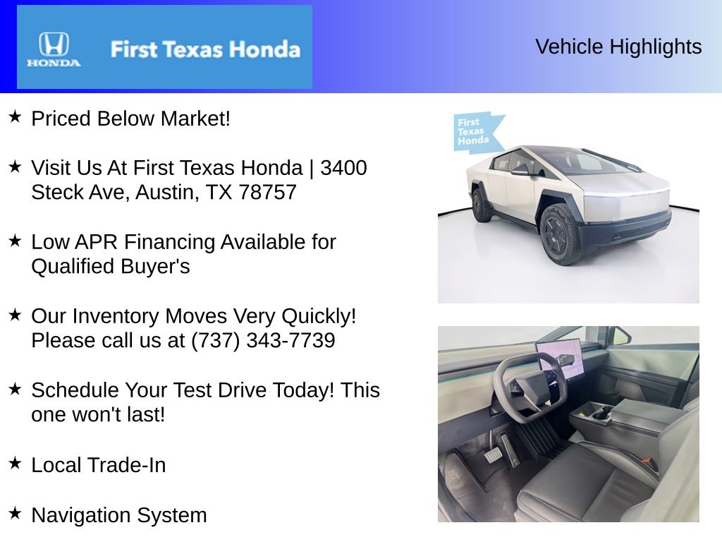 Used Car 2024 Tesla Cybertruck  Base For Sale In Austin, Texas