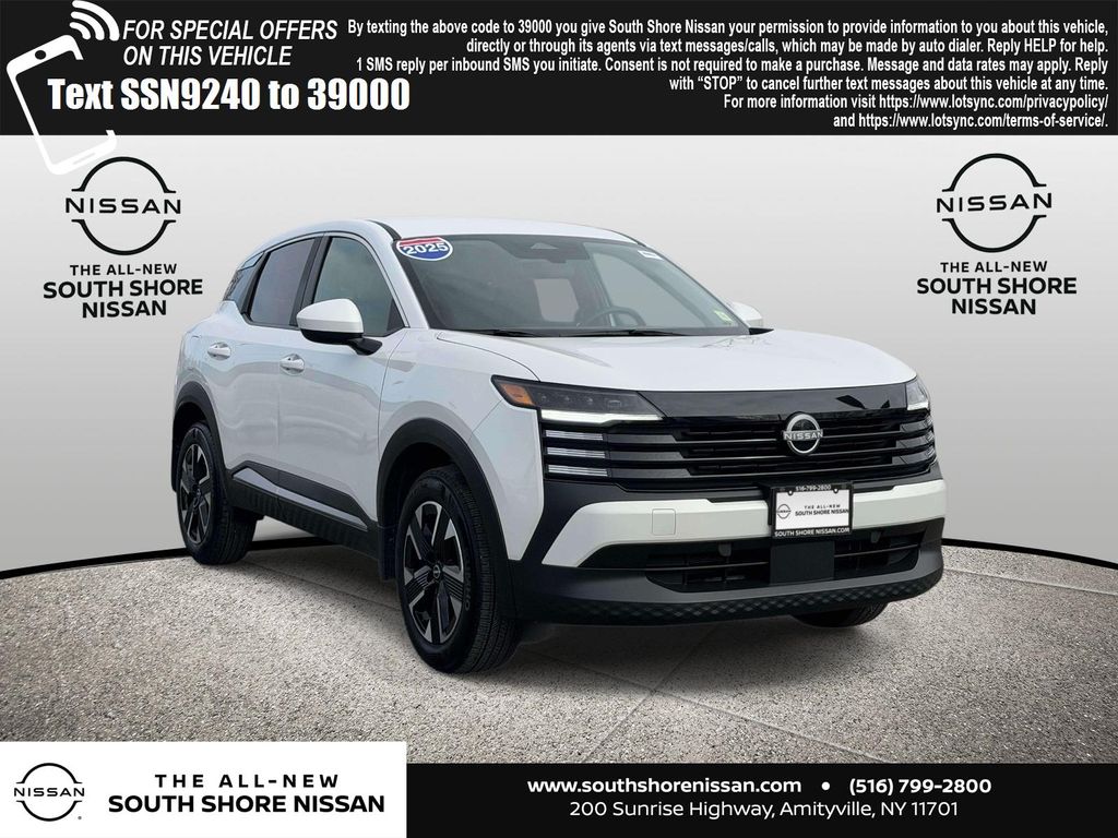 Aspen White Tricoat 2025 Nissan Kicks SV AWD SUV / Crossover All-Wheel Drive Continuously Variable Transmission