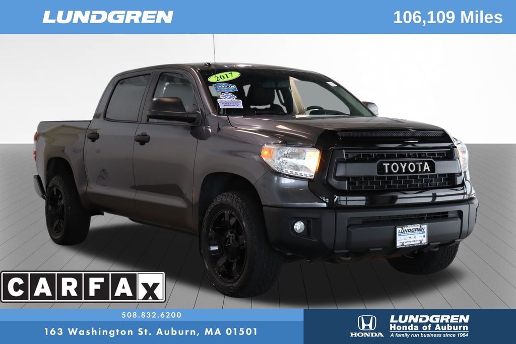 Magnetic Gray Metallic 2017 Toyota Tundra SR5 CrewMax 5.7L 4WD Pickup Truck Four-Wheel Drive 6-Speed Automatic Overdrive