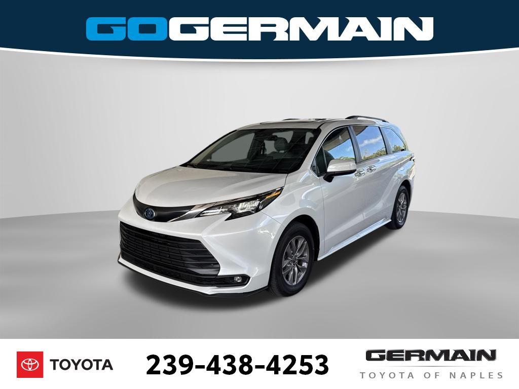 White 2025 Toyota Sienna Minivan Front-Wheel Drive Continuously Variable Transmission