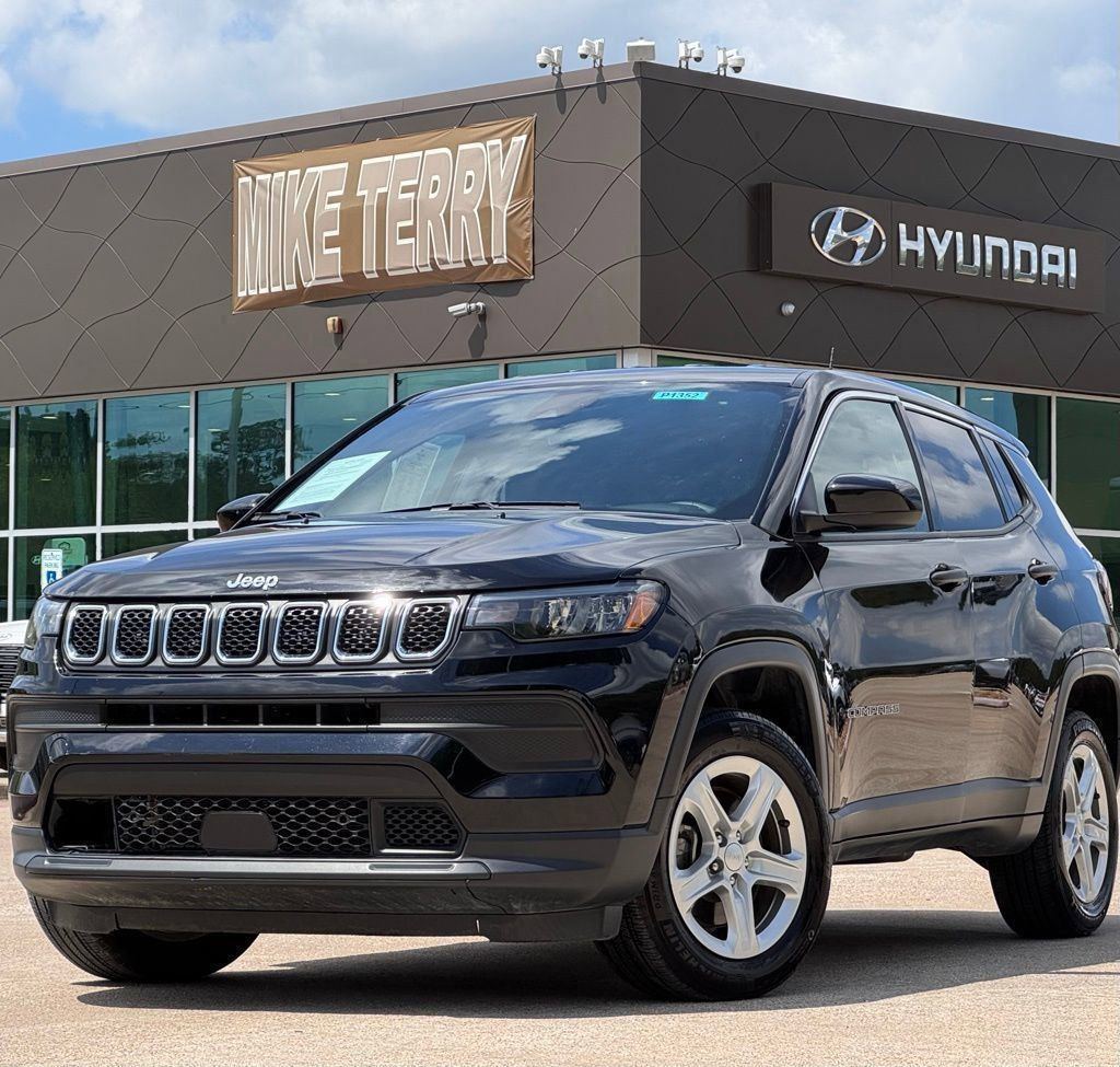 Diamond Black Crystal Pearlcoat 2023 Jeep Compass Sport 4WD SUV / Crossover Four-Wheel Drive 8-Speed Automatic