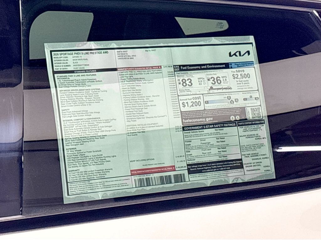 2026 Kia Sportage Plug-In Hybrid X-Line Prestige