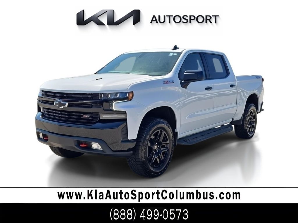 Summit White 2021 Chevrolet Silverado 1500 LT Trail Boss Crew Cab 4WD Pickup Truck Four-Wheel Drive Automatic