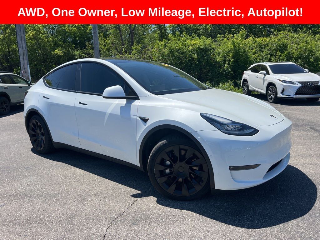 Pearl White Multi-Coat 2022 Tesla Model Y Long Range AWD SUV / Crossover All-Wheel Drive 1-Speed Automatic