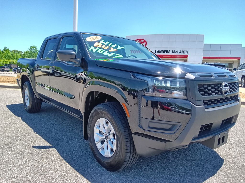 Super Black 2026 Nissan Frontier S Crew Cab 4WD Pickup Truck Four-Wheel Drive 9-Speed Automatic Overdrive
