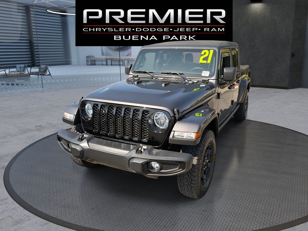 Gray (Granite Crystal Metallic Clearcoat) 2021 Jeep Gladiator Pickup Truck Four-Wheel Drive 6-Speed Manual