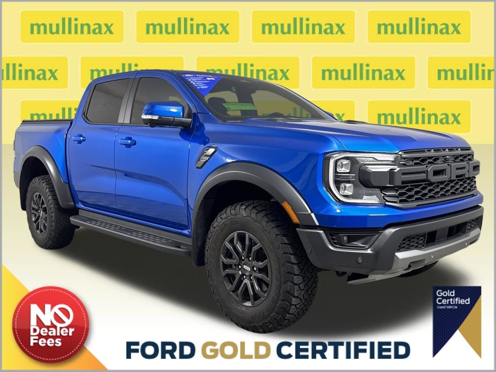 Velocity Blue Metallic 2024 Ford Ranger Raptor SuperCrew 4WD Pickup Truck Four-Wheel Drive Automatic