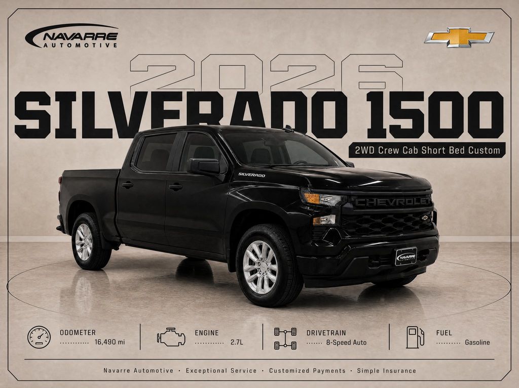 Black 2026 Chevrolet Silverado 1500 Pickup Truck 4X2 8-Speed Automatic