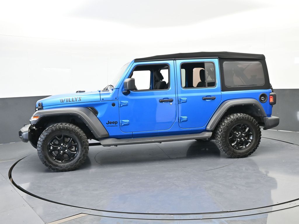 Used 2022 Hydro Blue Pearl Coat Jeep Unlimited Willys image 2