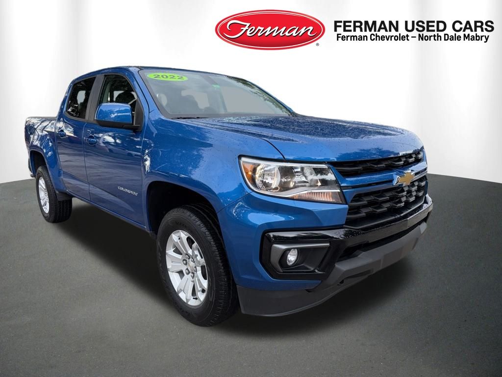 Bright Blue Metallic 2022 Chevrolet Colorado Pickup Truck Four-Wheel Drive 8-Speed Automatic