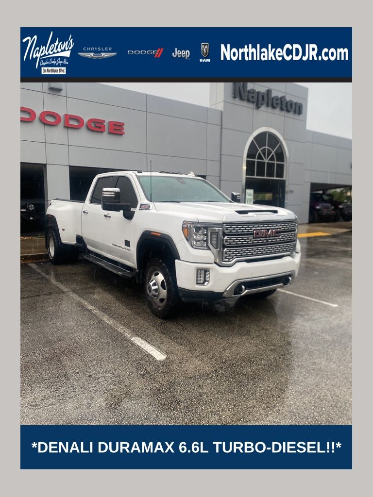 Summit White 2020 GMC Sierra 3500HD Denali Crew Cab 4WD Pickup Truck Four-Wheel Drive Automatic