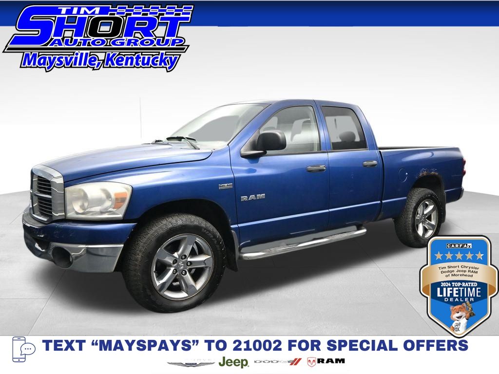 Deep Water Blue Pearlcoat 2008 Dodge RAM 1500 Pickup Truck Four-Wheel Drive 5-Speed Automatic